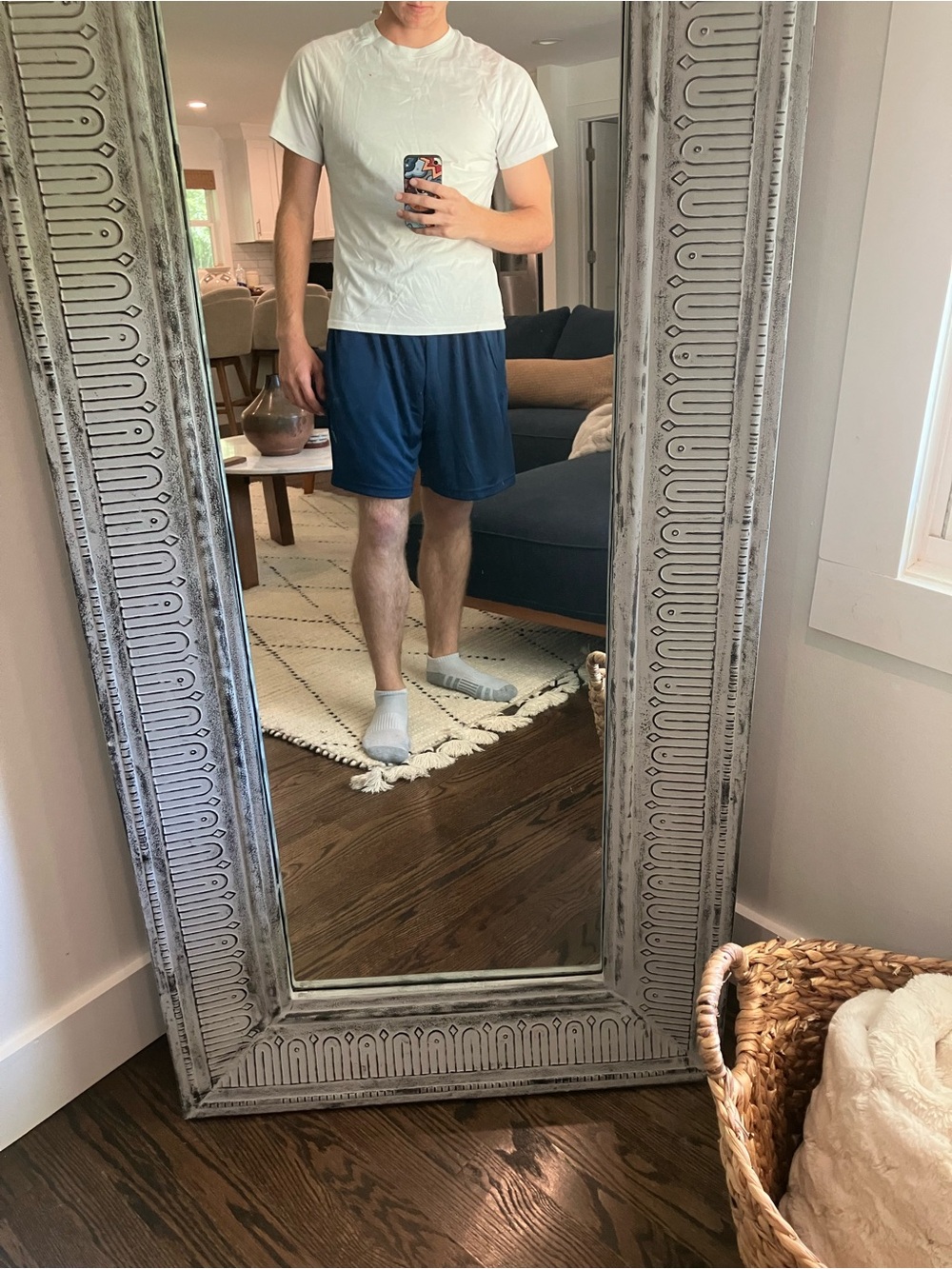 Men's Solid Navy Athletic Shorts
